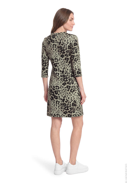 Kleid Kurz 3/4 Arm Beige/Grey Bild 2