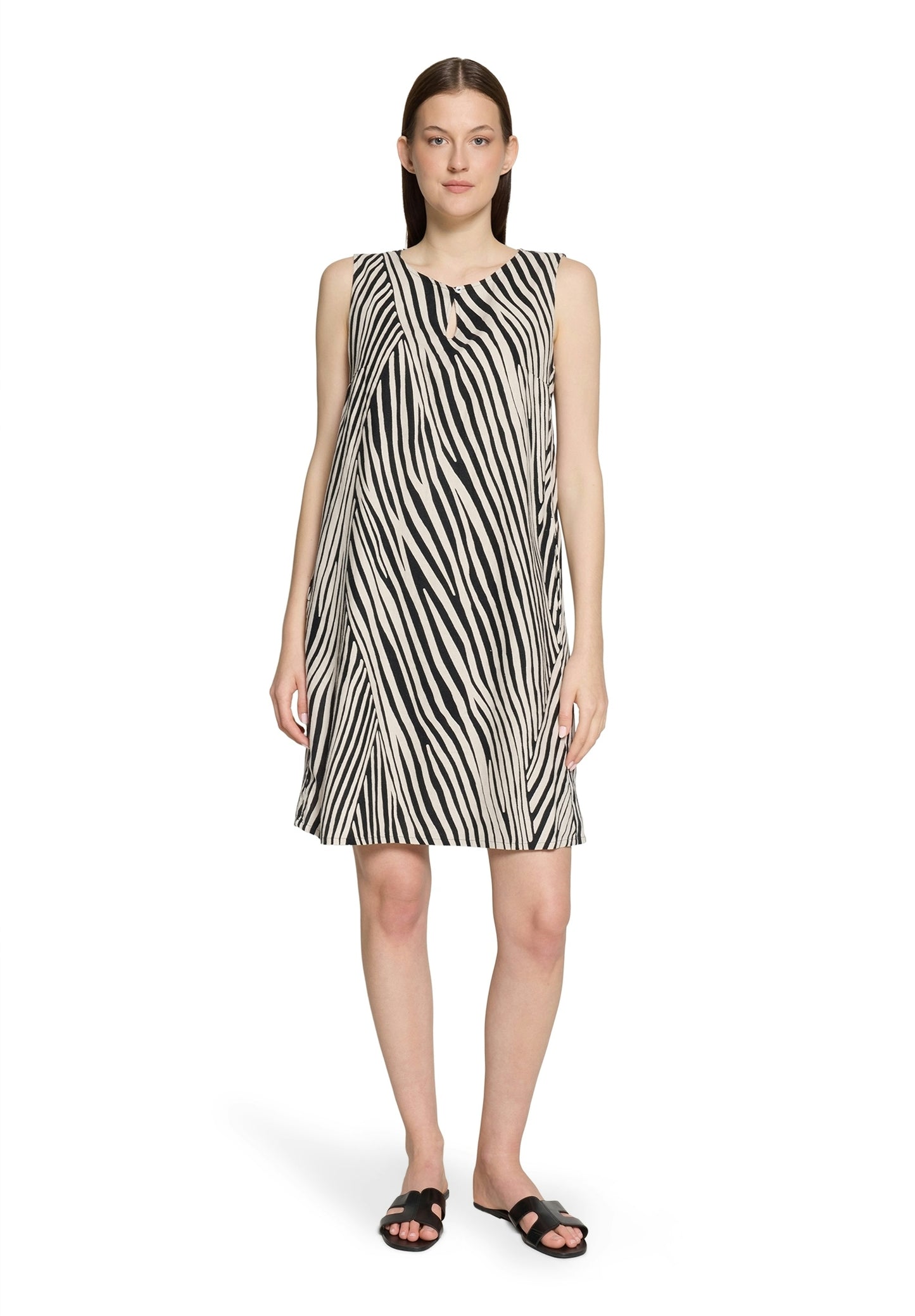 Kleid Kurz ohne Arm Black/Beige Bild 3