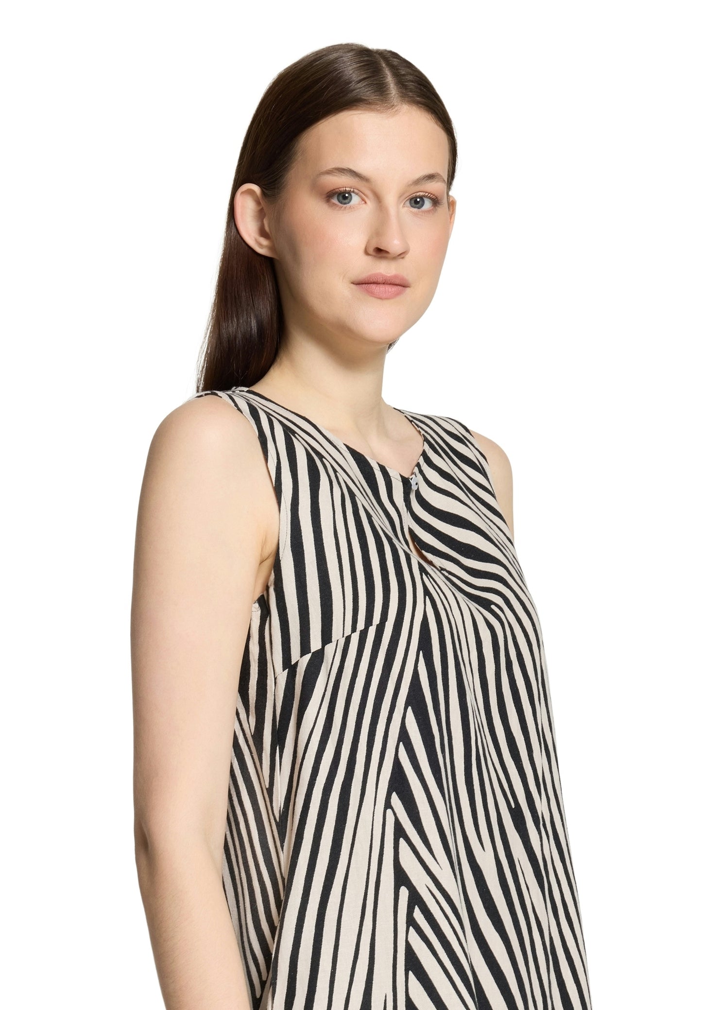 Kleid Kurz ohne Arm Black/Beige Bild 6