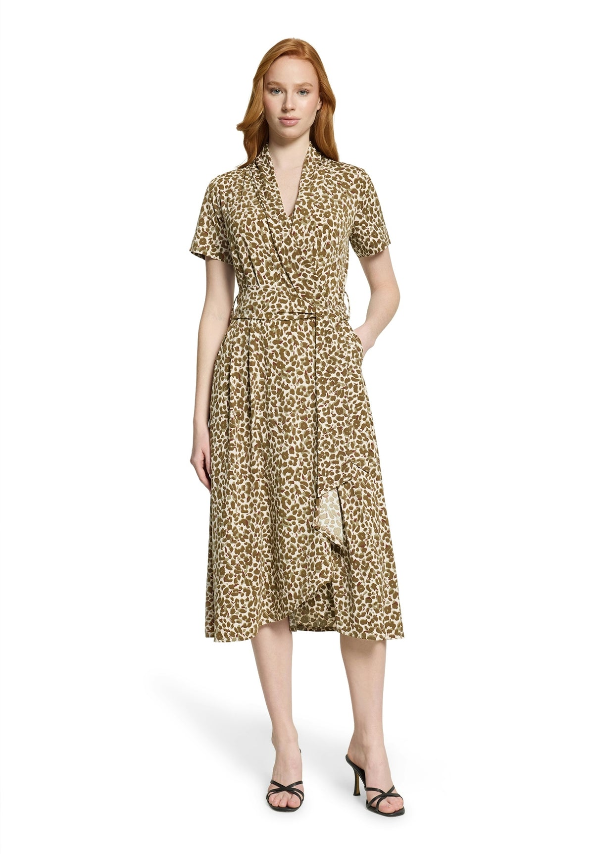 Kleid Lang 1/2 Arm Beige/Khaki Bild 3