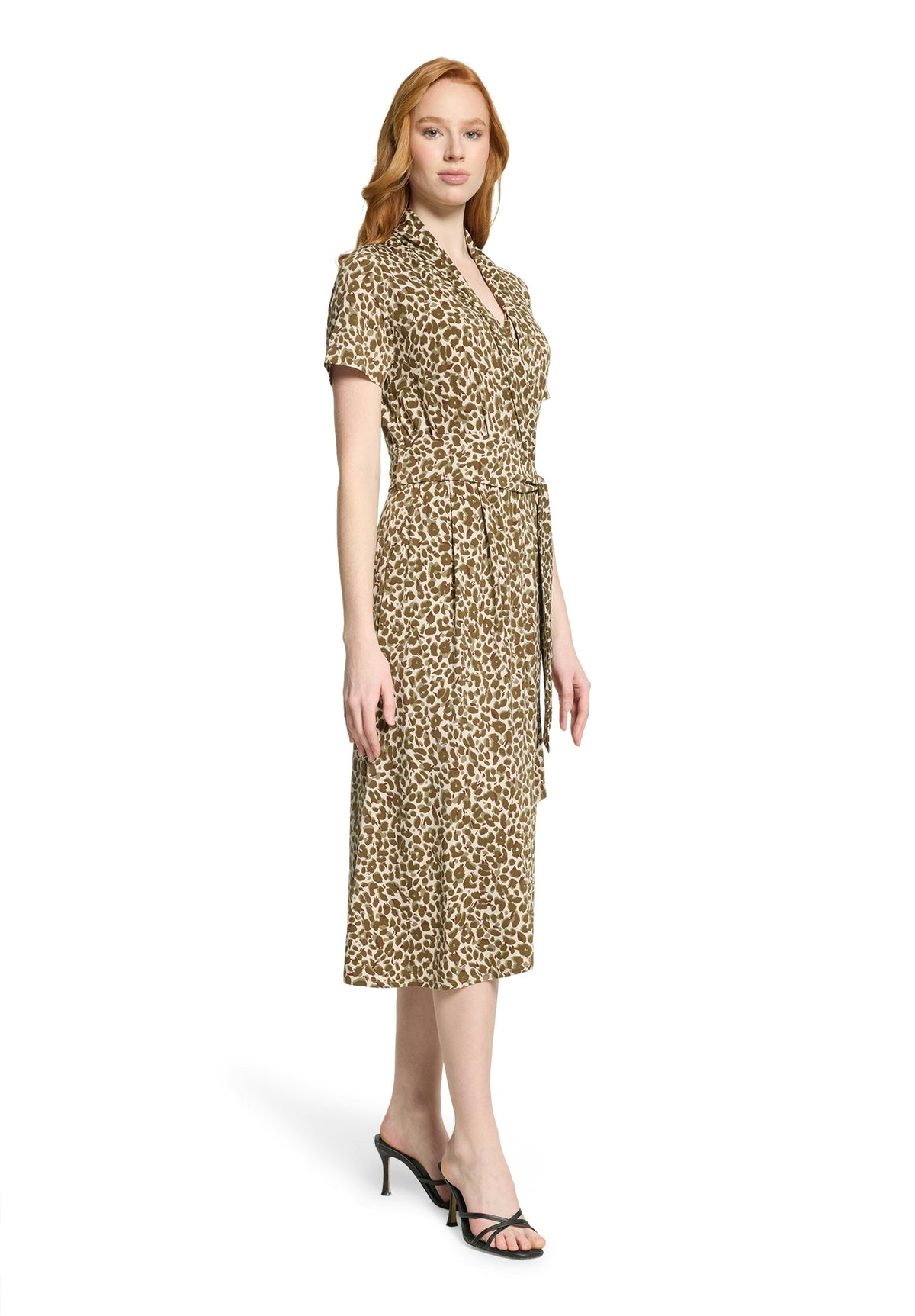 Kleid Lang 1/2 Arm Beige/Khaki Bild 5