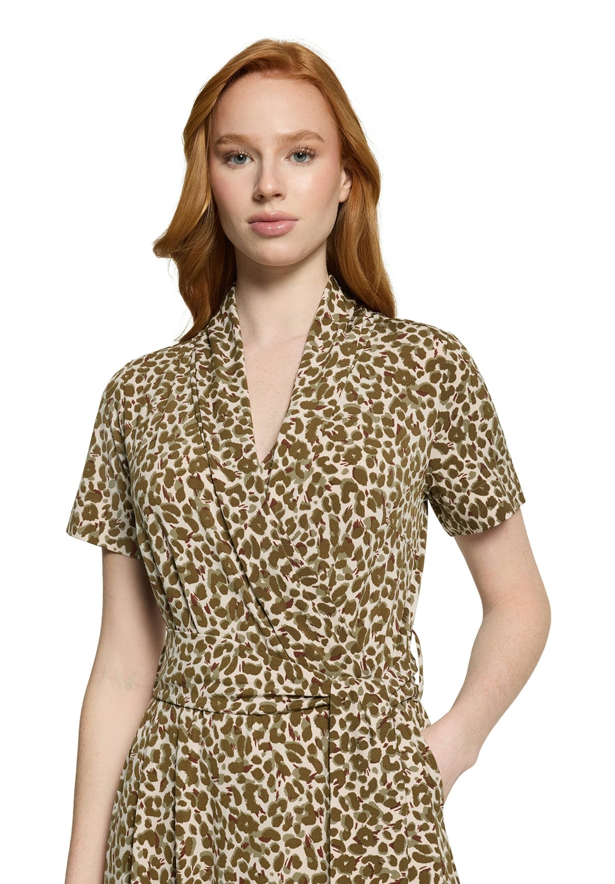 Kleid Lang 1/2 Arm Beige/Khaki Bild 6