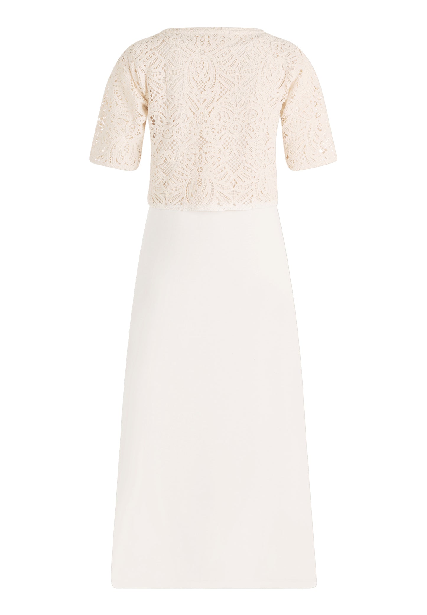 Kleid Lang 3/4 Arm Silky Beige Bild 2