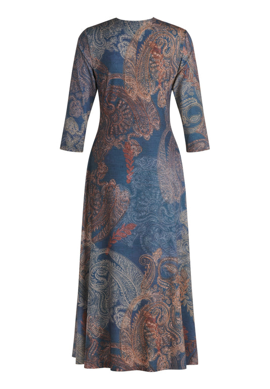 Kleid Lang 3/4 Arm Blue/Red Bild 2