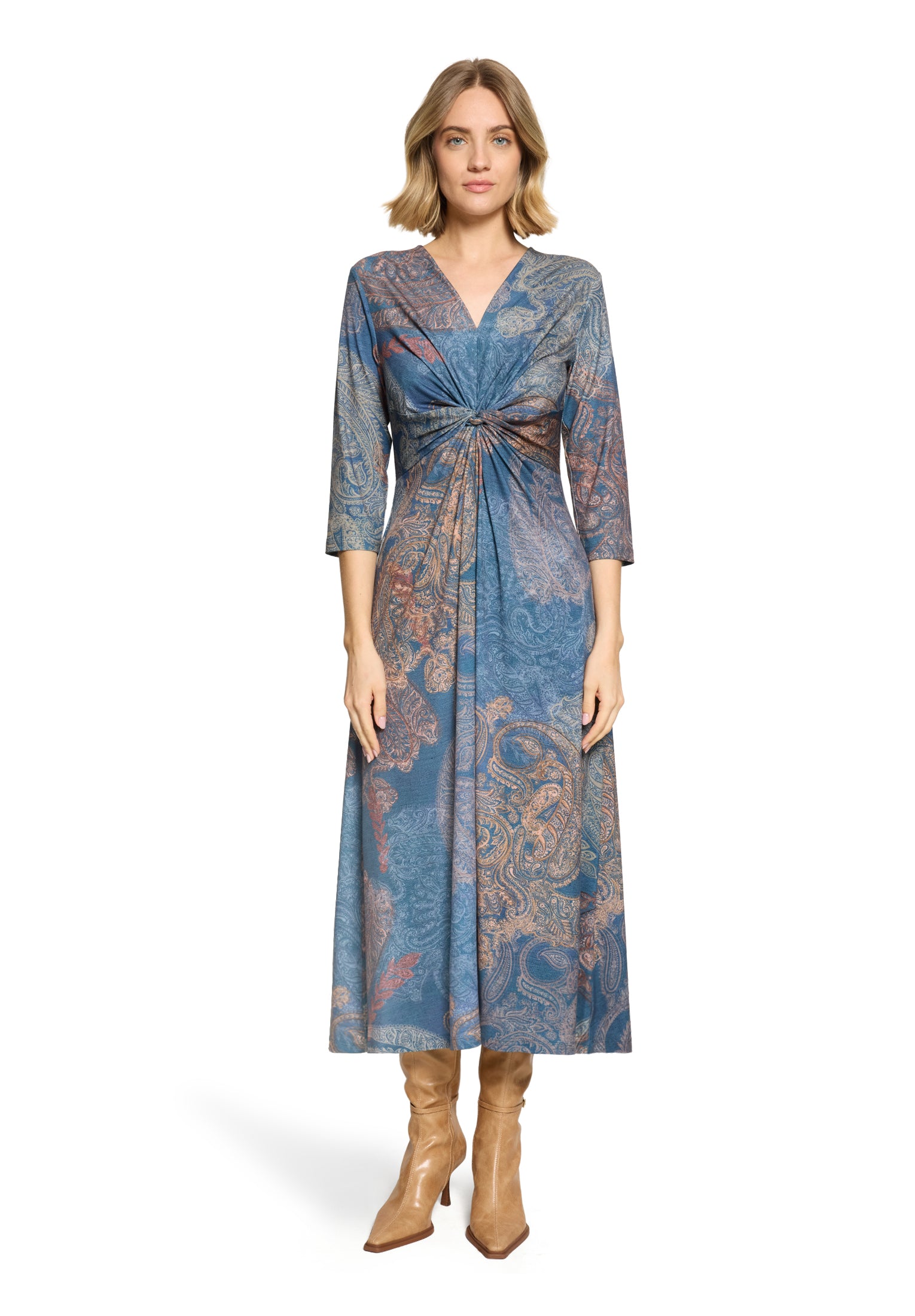 Kleid Lang 3/4 Arm Blue/Red Bild 3