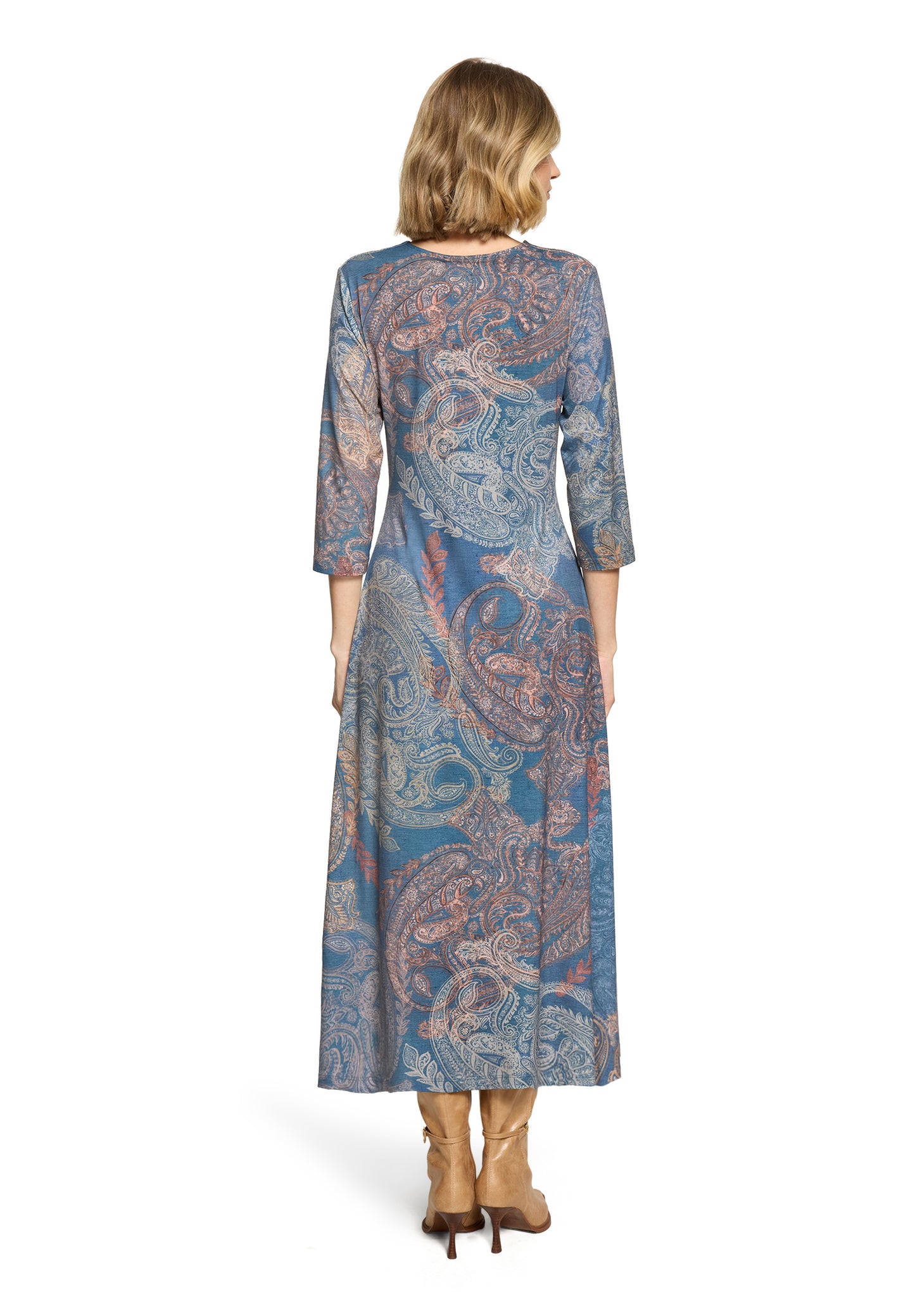 Kleid Lang 3/4 Arm Blue/Red Bild 4