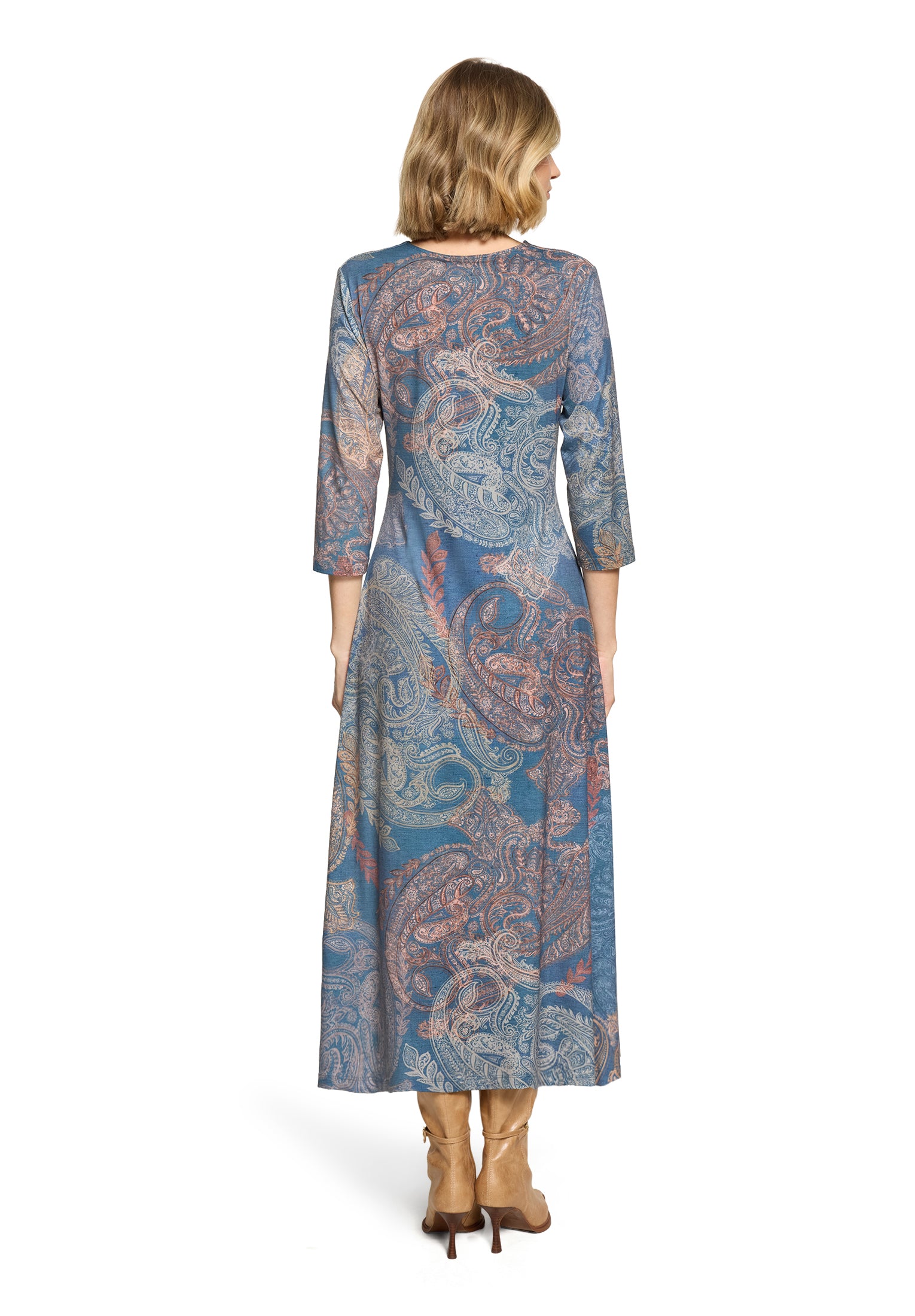 Kleid Lang 3/4 Arm Blue/Red Bild 4