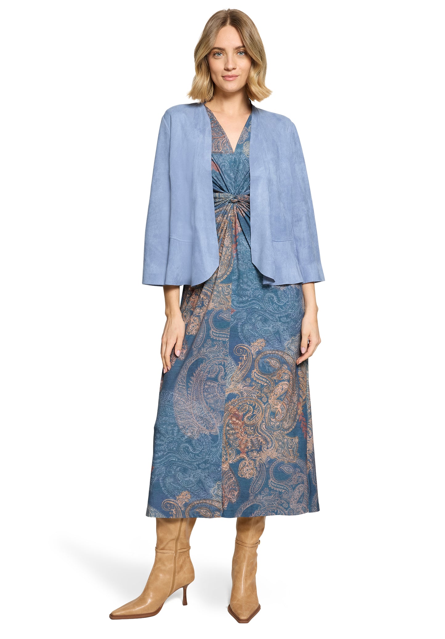 Kleid Lang 3/4 Arm Blue/Red Bild 5