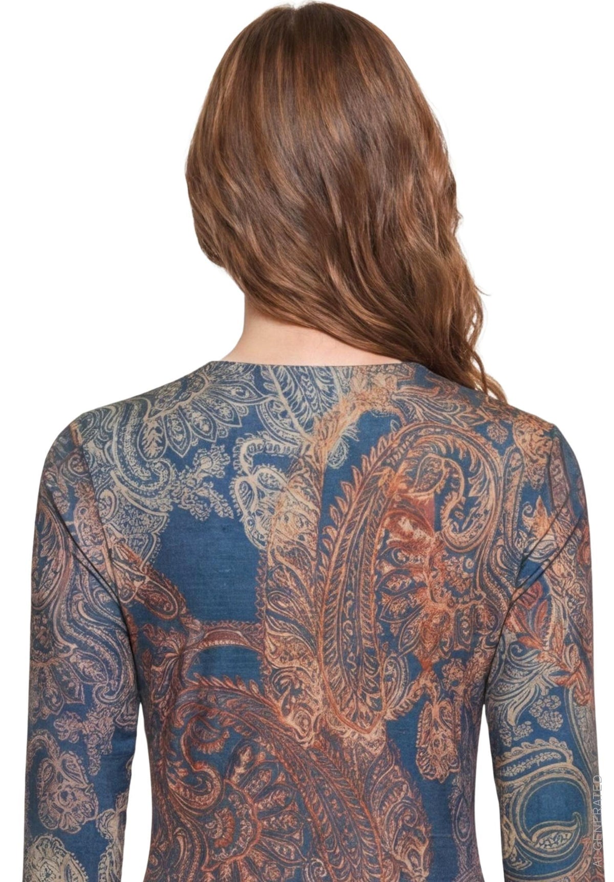 Kleid Lang 3/4 Arm Blue/Red Bild 7