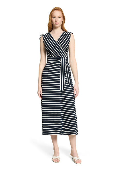 Kleid Lang ohne Arm Dark Blue/Cream Bild 3