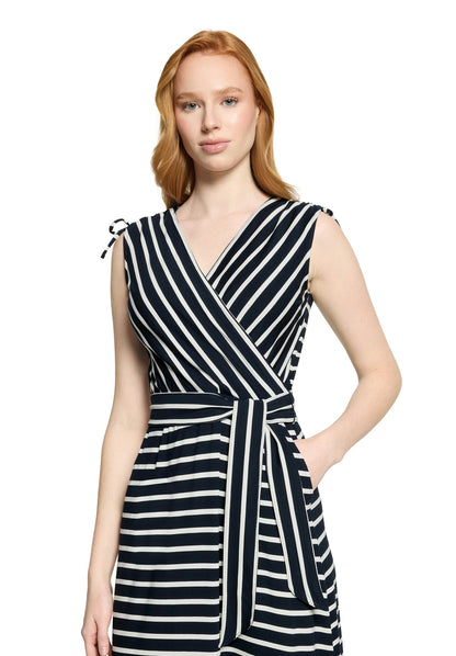 Kleid Lang ohne Arm Dark Blue/Cream Bild 6