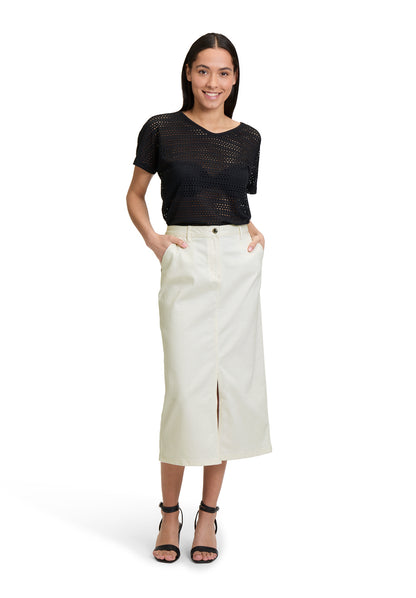 Rock Mittellang Casual Offwhite Bild 5