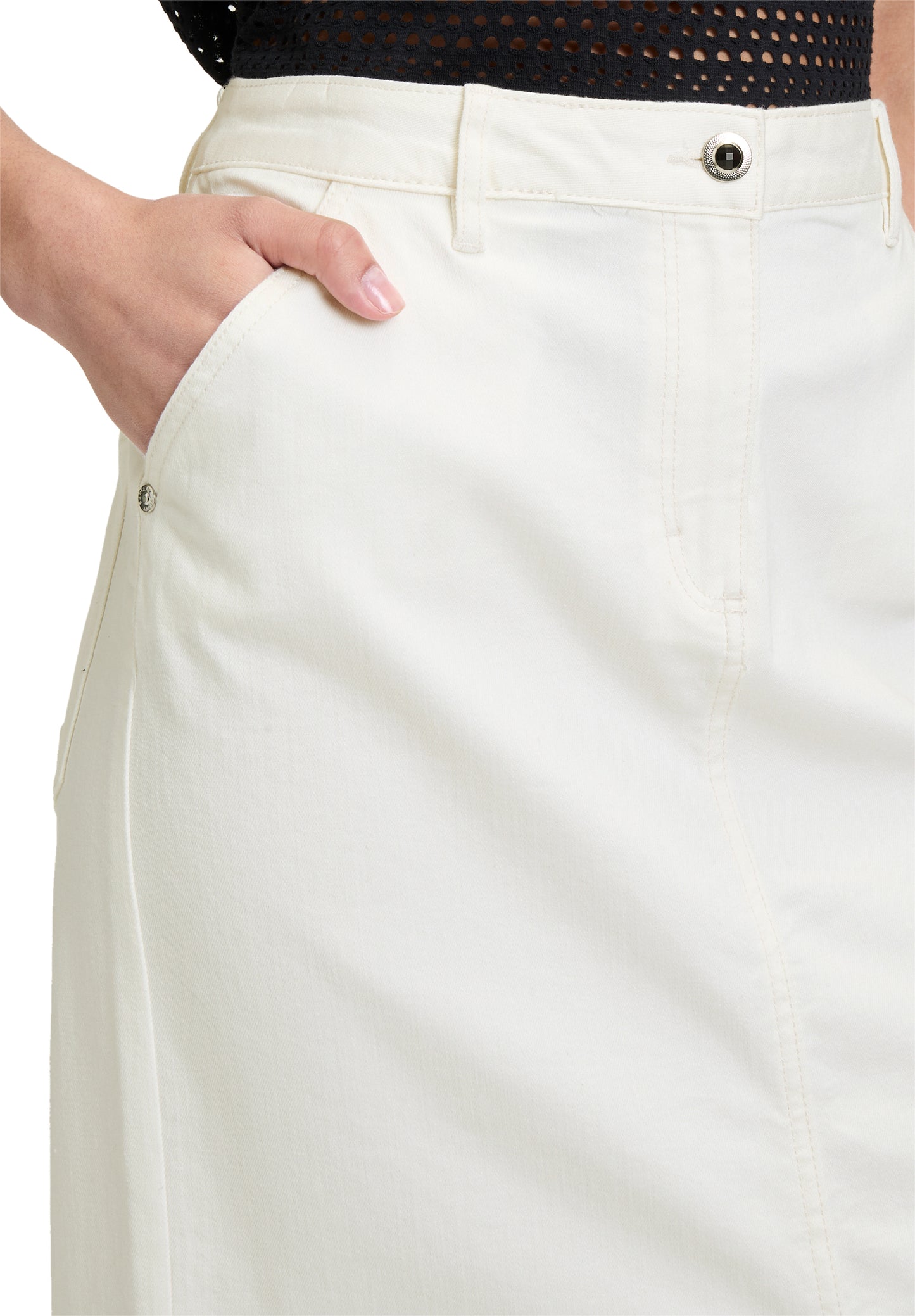 Rock Mittellang Casual Offwhite Bild 6