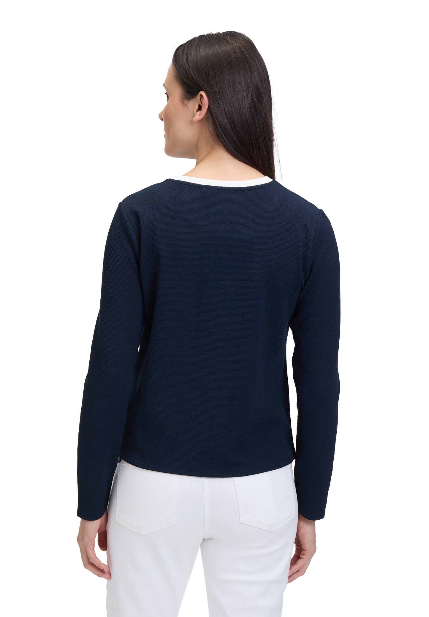 Shirt Jacke Kurz 1/1 Arm Patch Dark Blue/Cream Bild 4