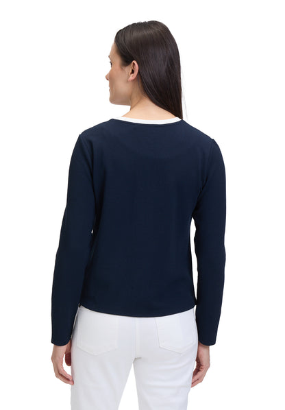 Shirt Jacke Kurz 1/1 Arm Patch Dark Blue/Cream Bild 4