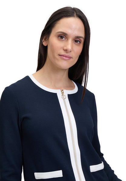 Shirt Jacke Kurz 1/1 Arm Patch Dark Blue/Cream Bild 6