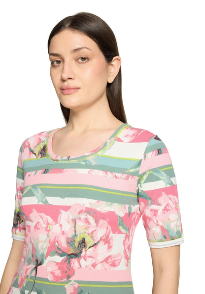 Shirt Kurz 1/2 Arm Rosé/Cream Bild 4