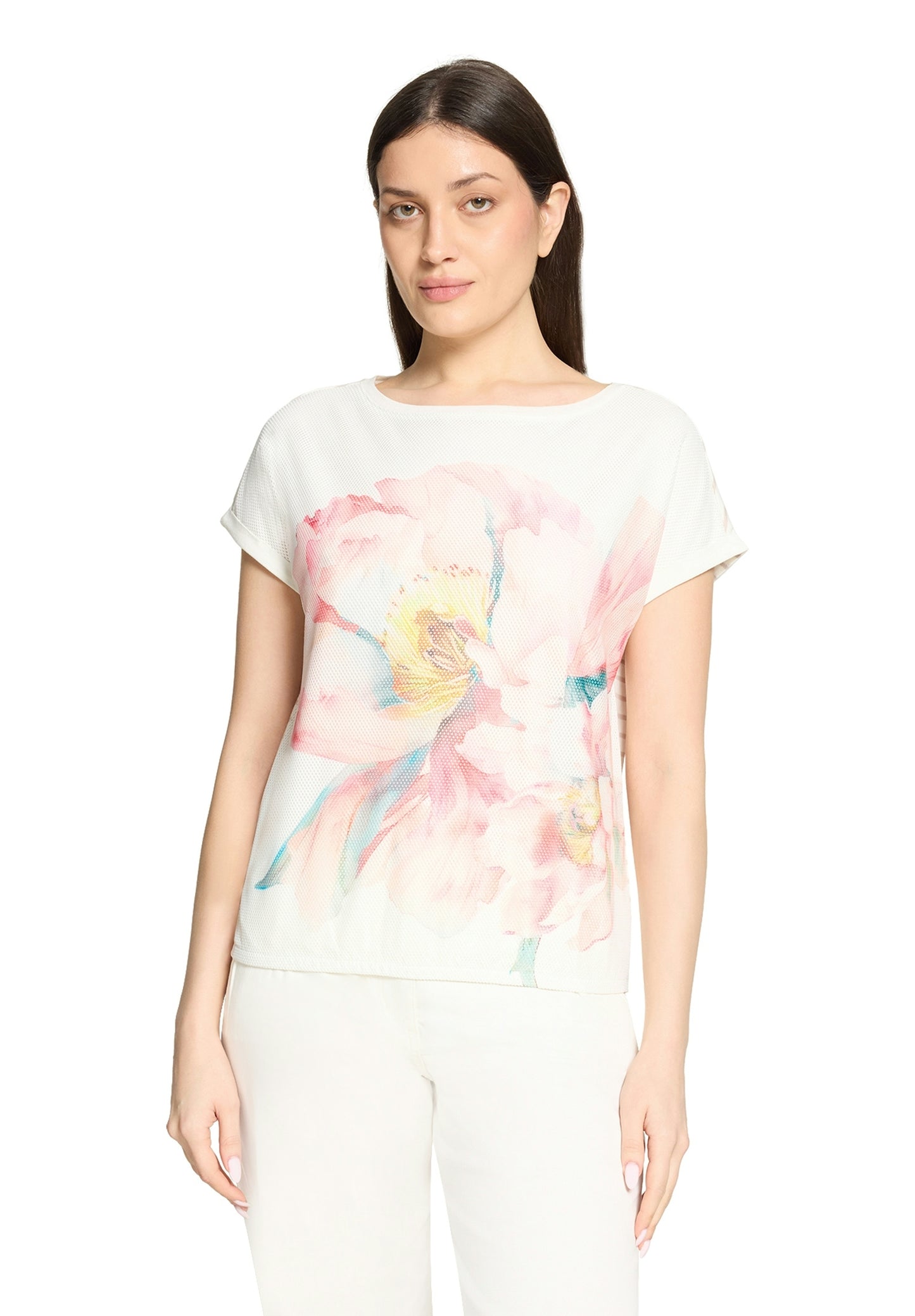 Shirt Kurz 1/2 Arm Patch Cream/Rosé Bild 1