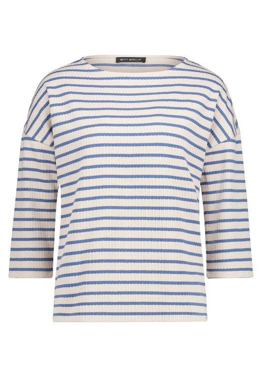 Shirt Kurz 3/4 Arm Nature/Blue Bild 1