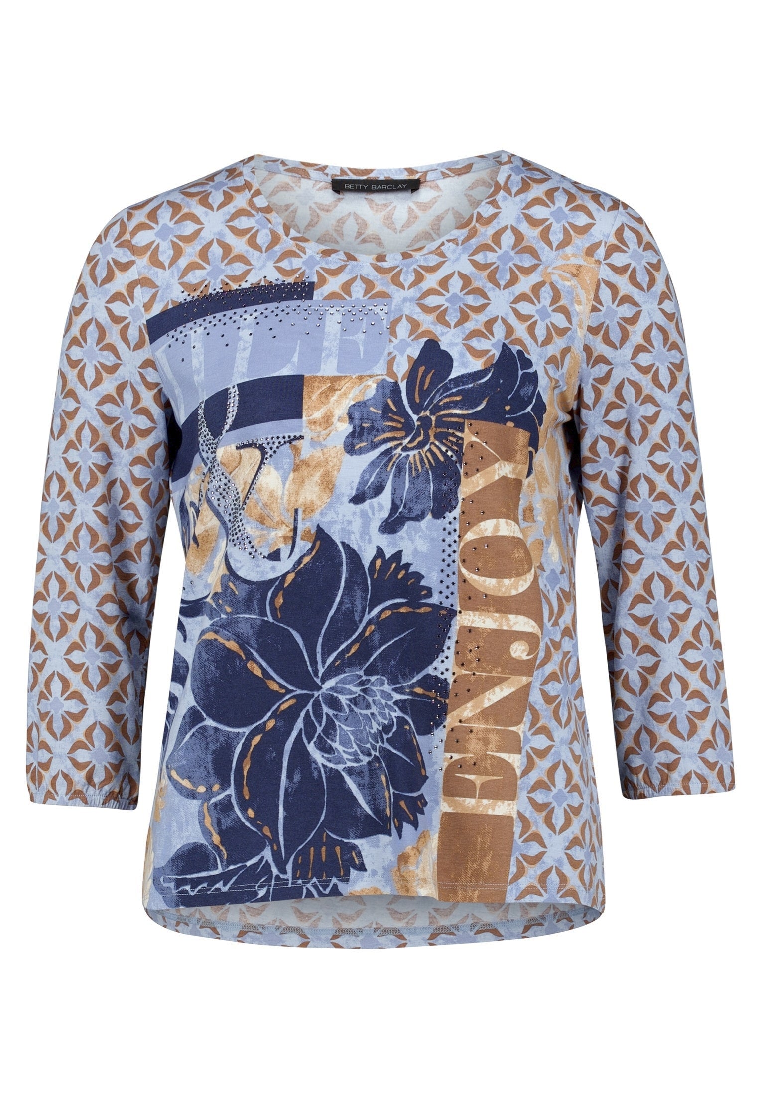 Shirt Kurz 3/4 Arm Blue/Brown Bild 1