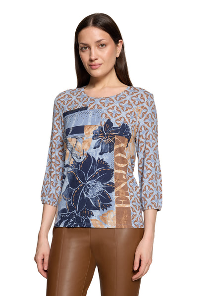 Shirt Kurz 3/4 Arm Blue/Brown Bild 3