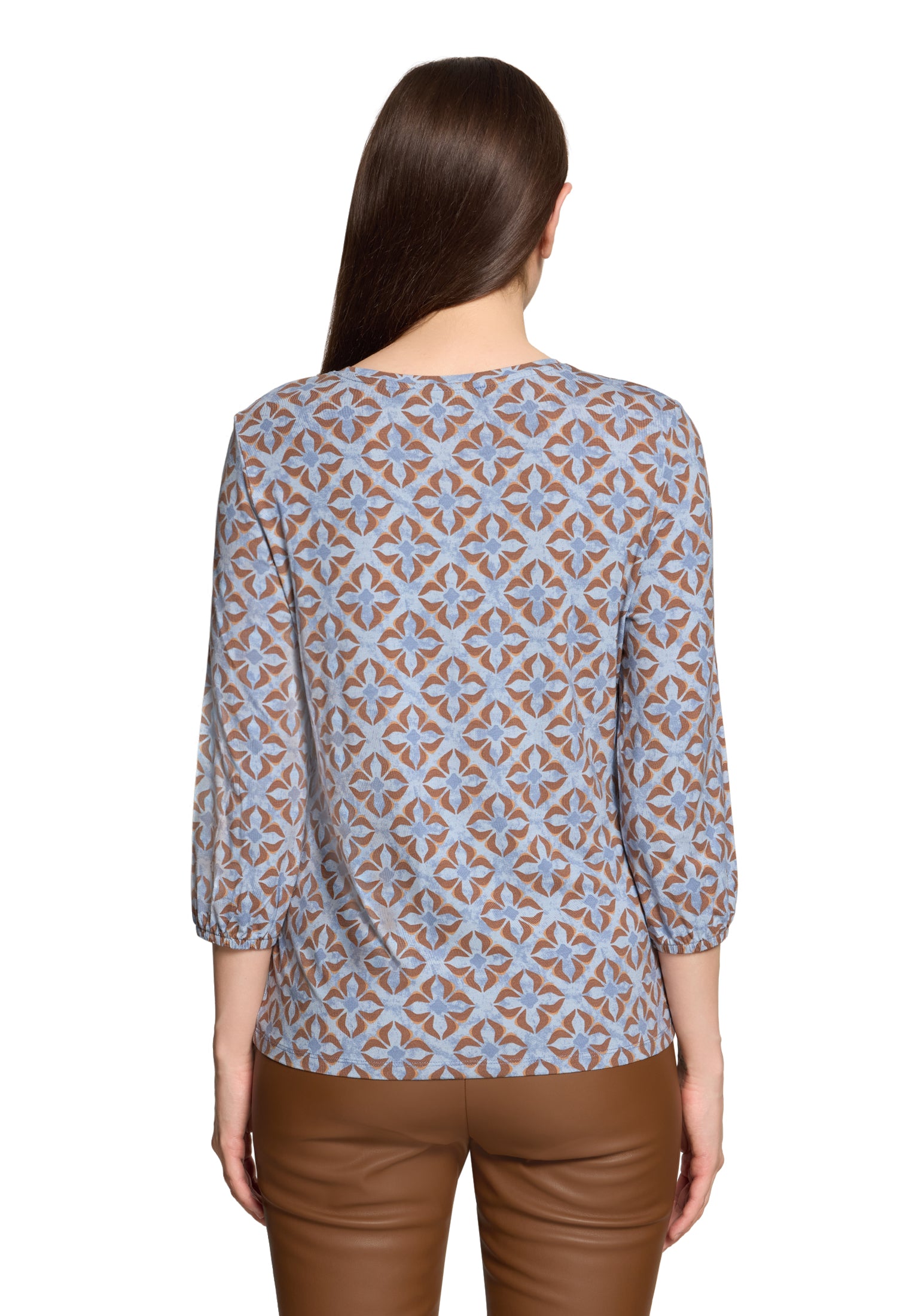 Shirt Kurz 3/4 Arm Blue/Brown Bild 4