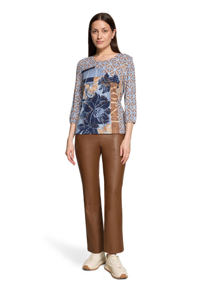 Shirt Kurz 3/4 Arm Blue/Brown Bild 5