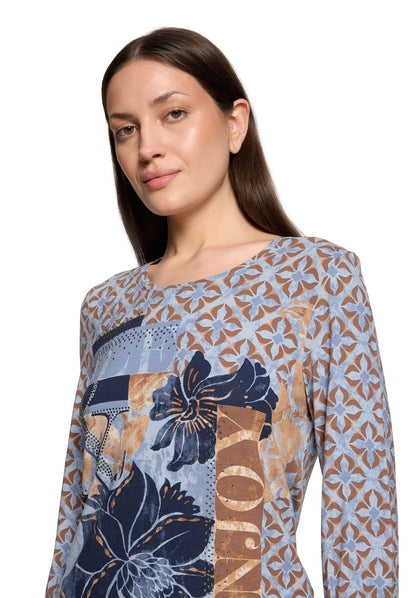 Shirt Kurz 3/4 Arm Blue/Brown Bild 6