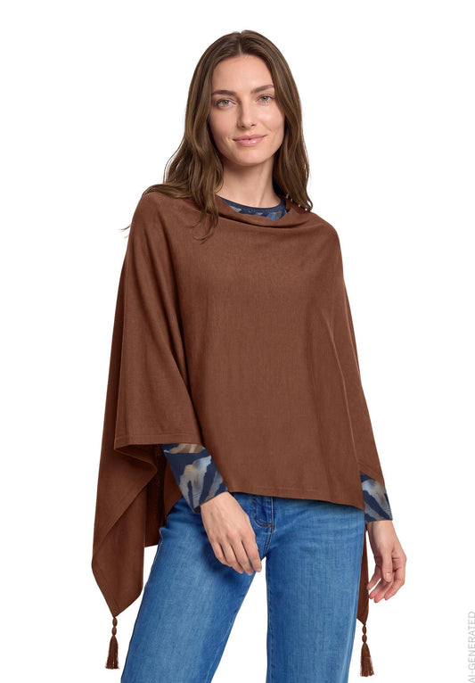 Strick-Poncho Dark Coffee Bild 2