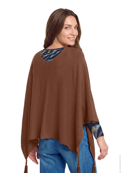 Strick-Poncho Dark Coffee Bild 3