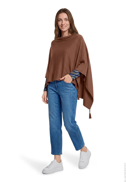 Strick-Poncho Dark Coffee Bild 4