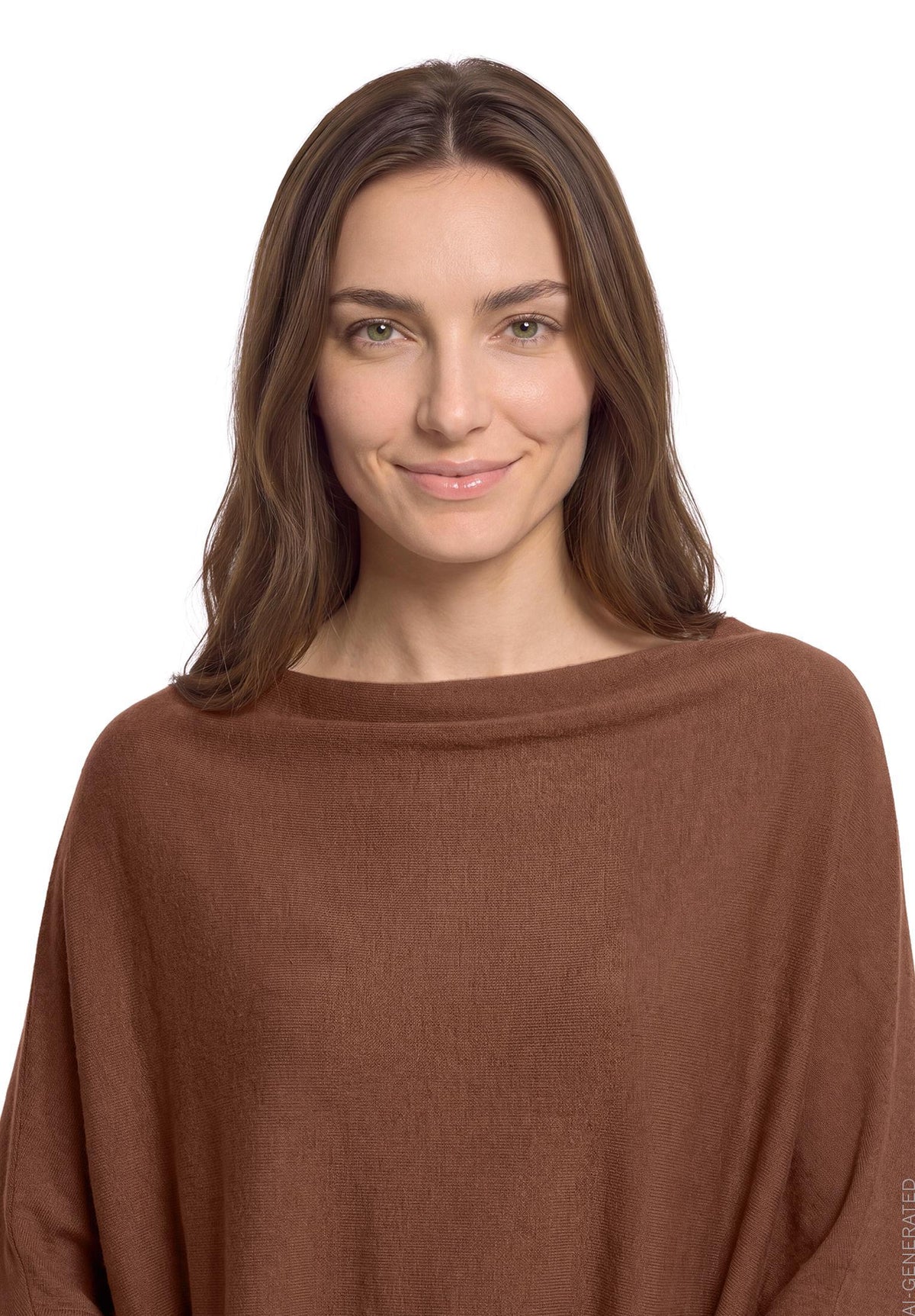 Strick-Poncho Dark Coffee Bild 5