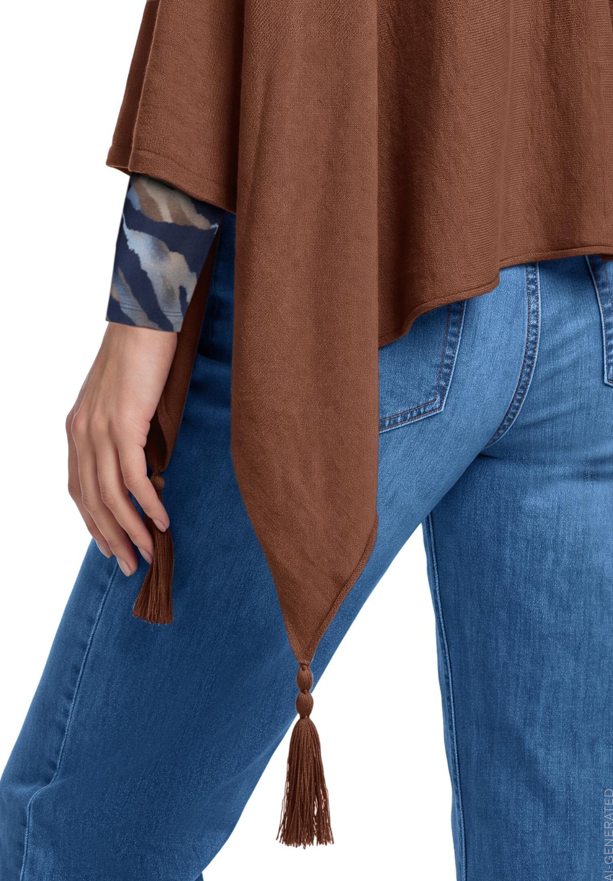Strick-Poncho Dark Coffee Bild 6