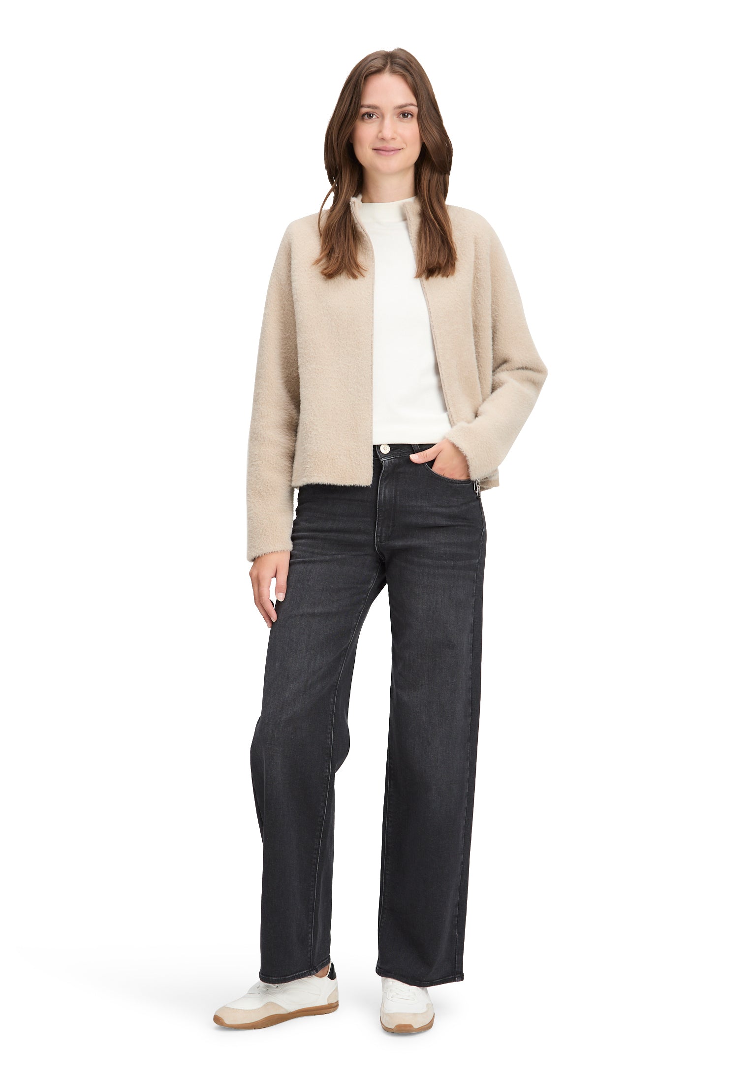 Strickjacke Kurz 1/1 Arm Bright Taupe Bild 5