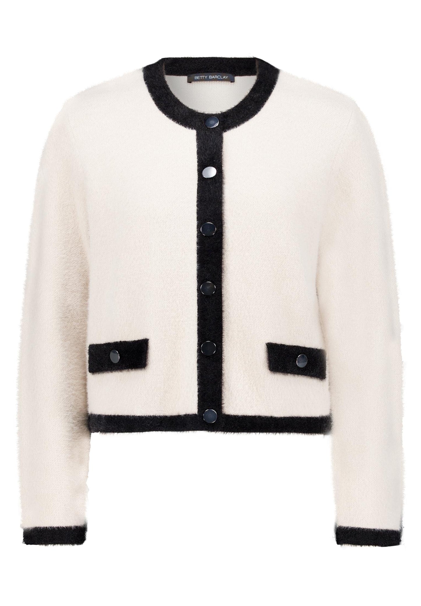Strickjacke Kurz 1/1 Arm Patch Beige/Black Bild 1