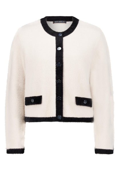 Strickjacke Kurz 1/1 Arm Patch Beige/Black Bild 1