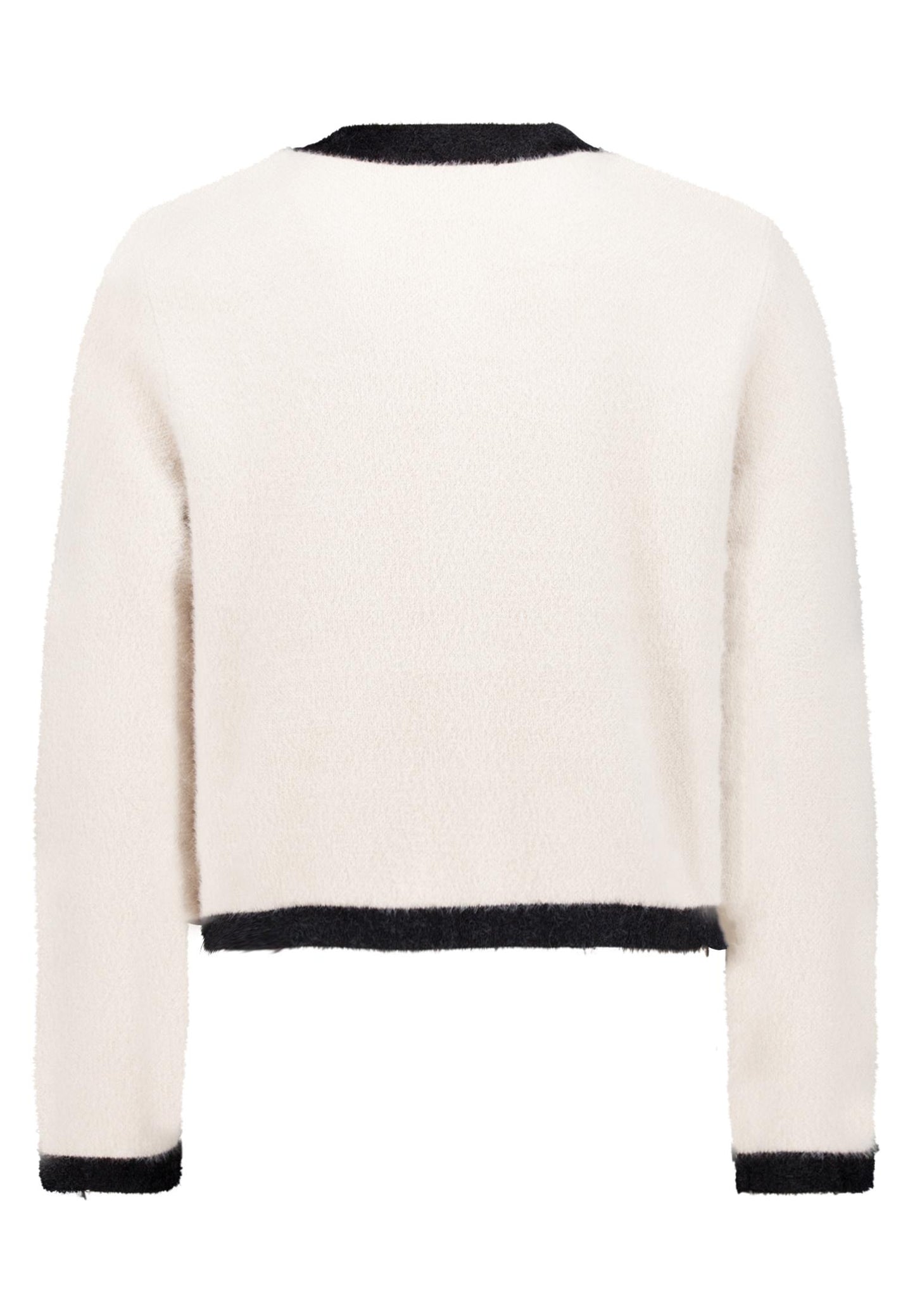 Strickjacke Kurz 1/1 Arm Patch Beige/Black Bild 2