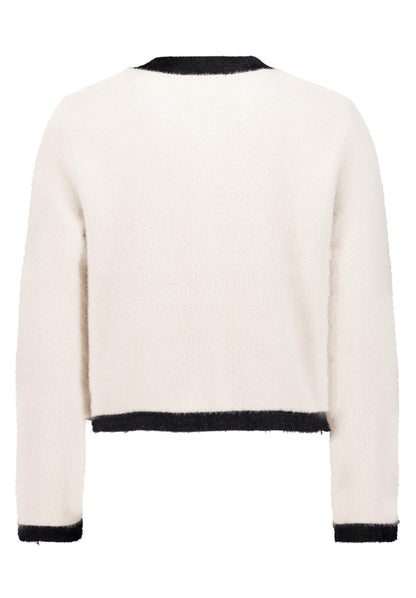 Strickjacke Kurz 1/1 Arm Patch Beige/Black Bild 2
