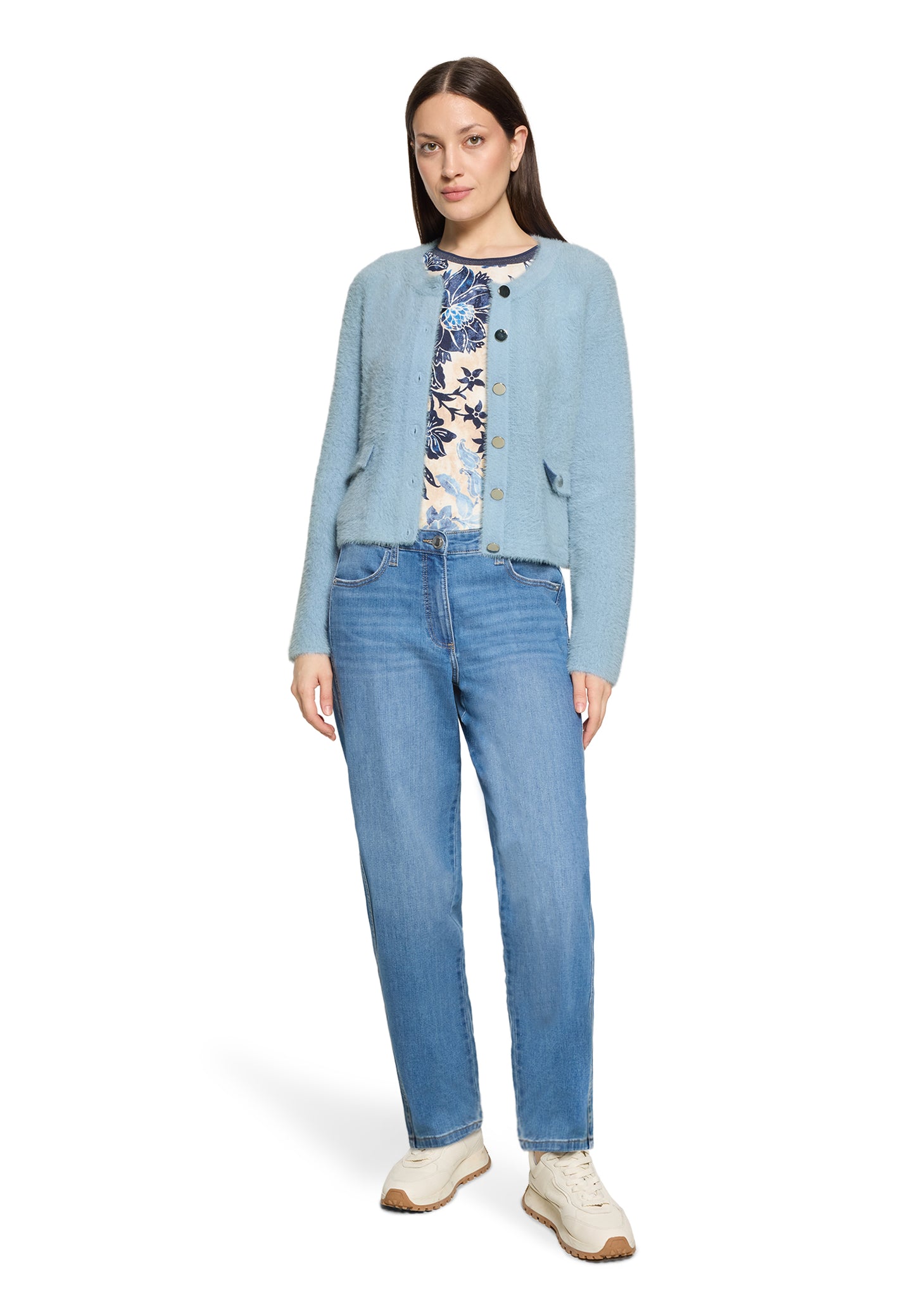 Strickjacke Kurz 1/1 Arm Blue Fog Bild 5
