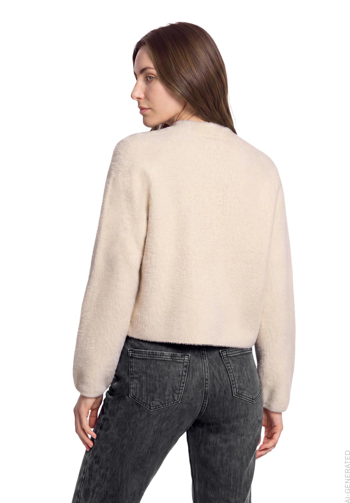 Strickjacke Kurz 1/1 Arm Pastel Sand Bild 4