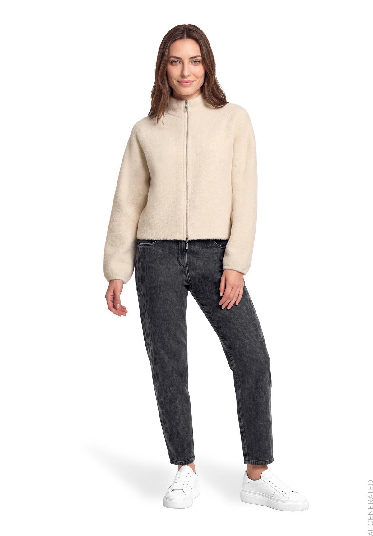 Strickjacke Kurz 1/1 Arm Pastel Sand Bild 5