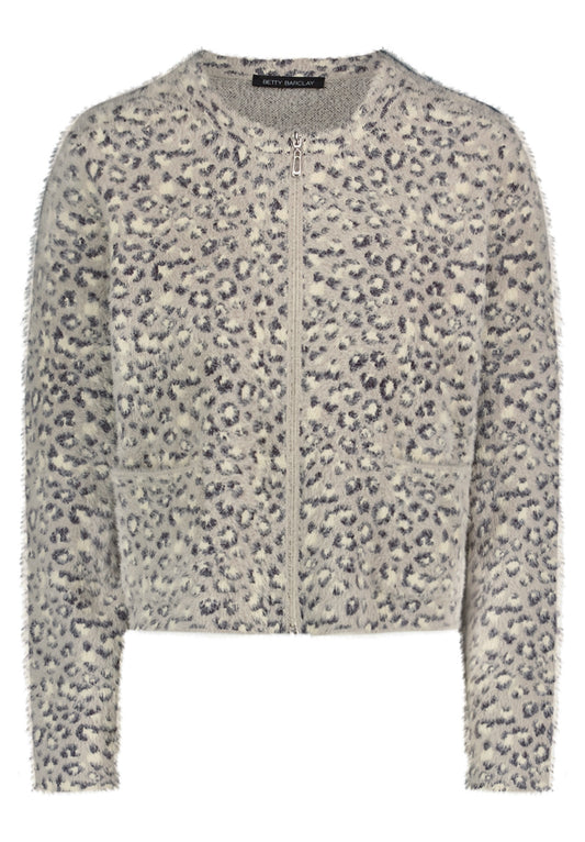 Strickjacke Kurz 1/1 Arm Patch Grey/Beige Bild 1