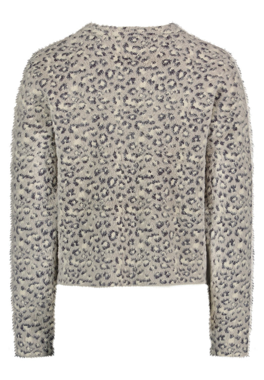 Strickjacke Kurz 1/1 Arm Patch Grey/Beige Bild 2