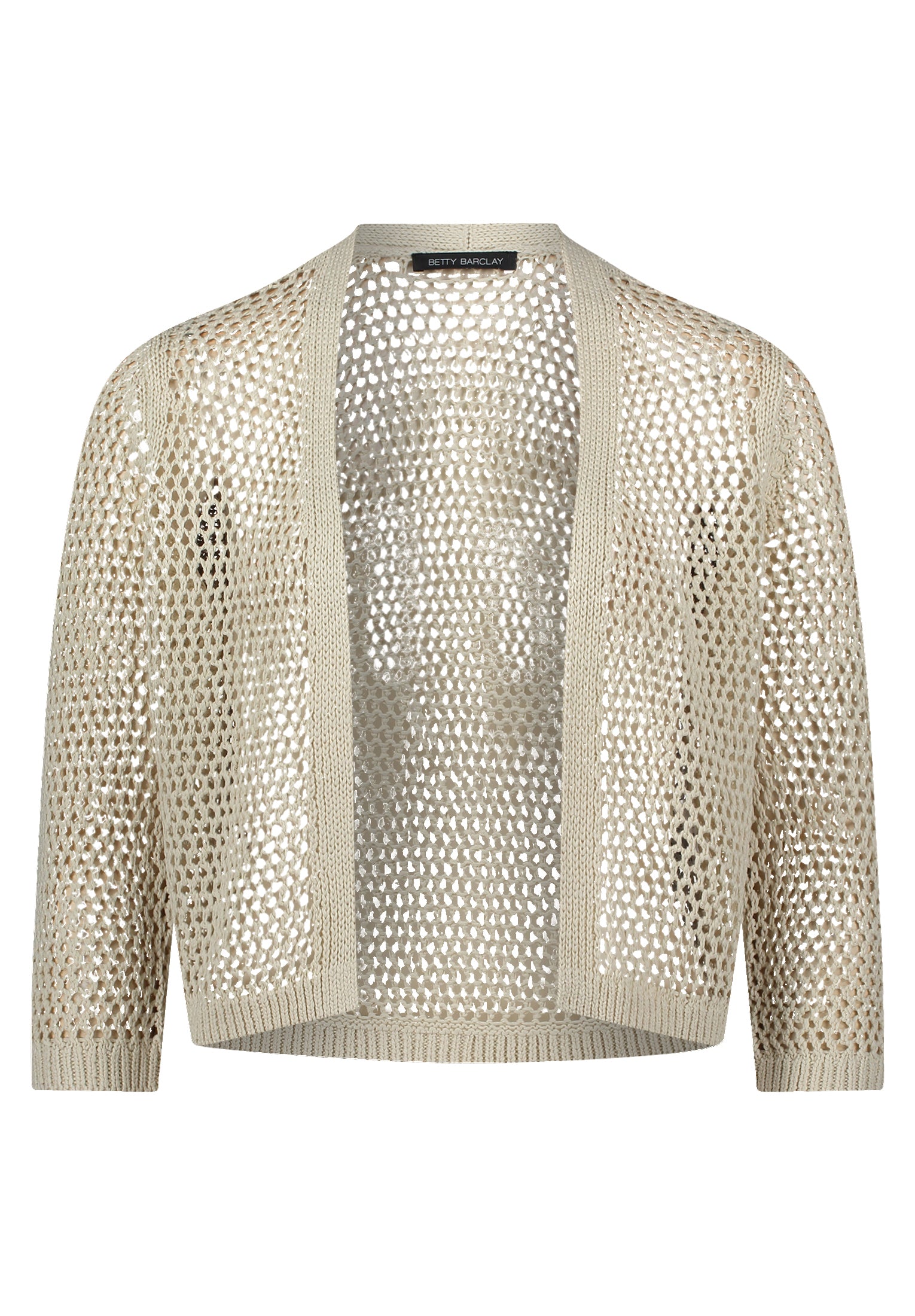 Strickjacke Kurz 3/4 Arm Silky Beige Bild 1