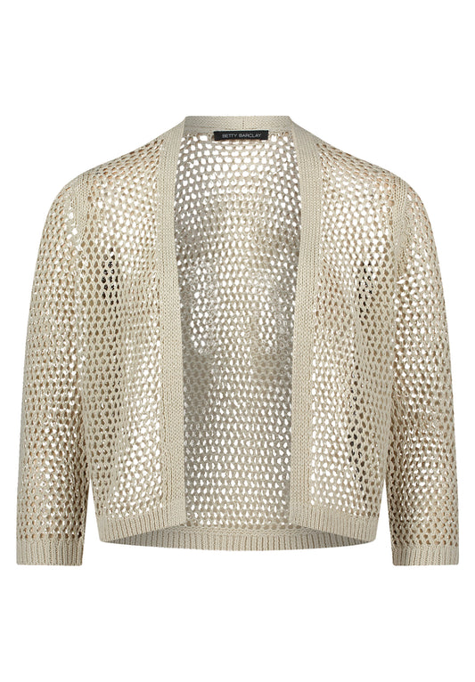 Strickjacke Kurz 3/4 Arm Silky Beige Bild 1