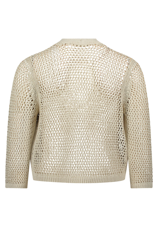 Strickjacke Kurz 3/4 Arm Silky Beige Bild 2