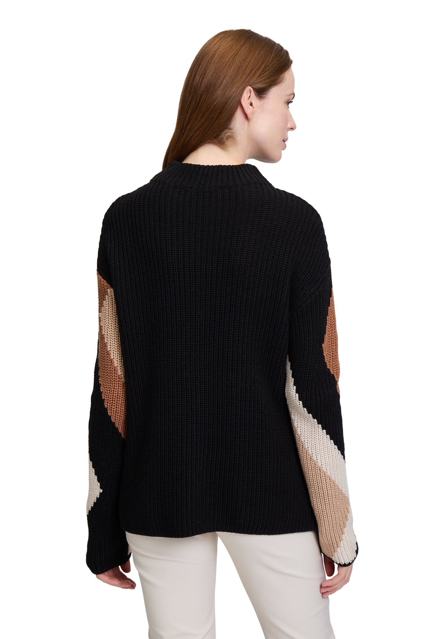 Strickpullover Kurz 1/1 Arm Patch Black/Brown Bild 4