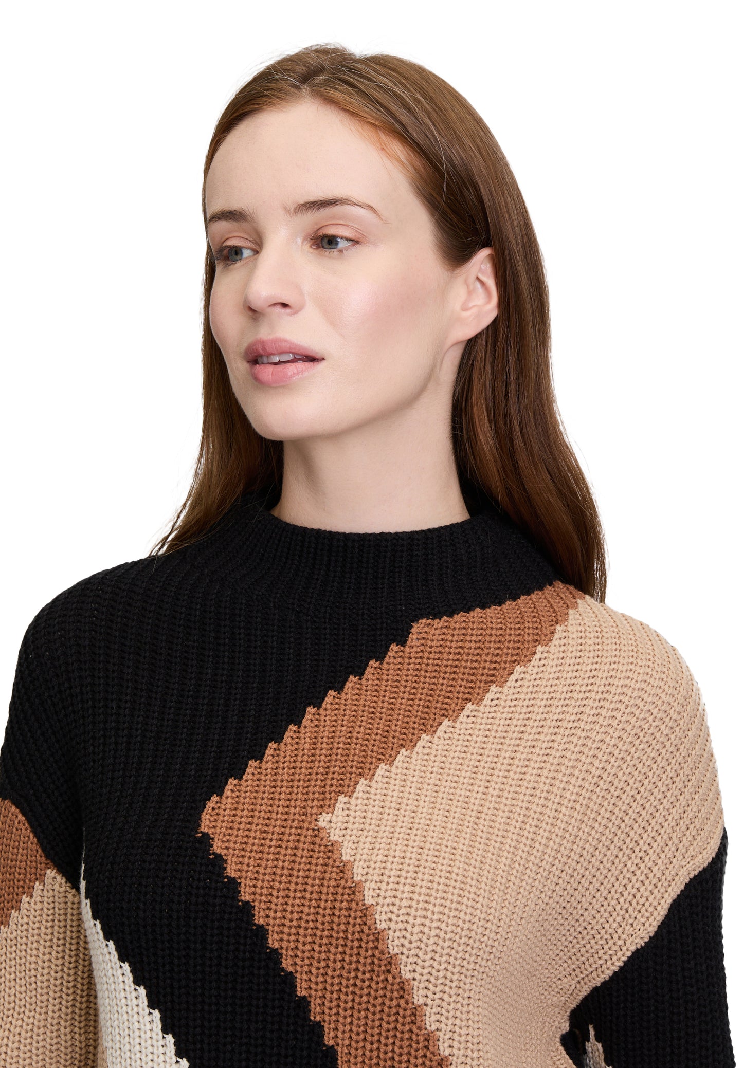 Strickpullover Kurz 1/1 Arm Patch Black/Brown Bild 6