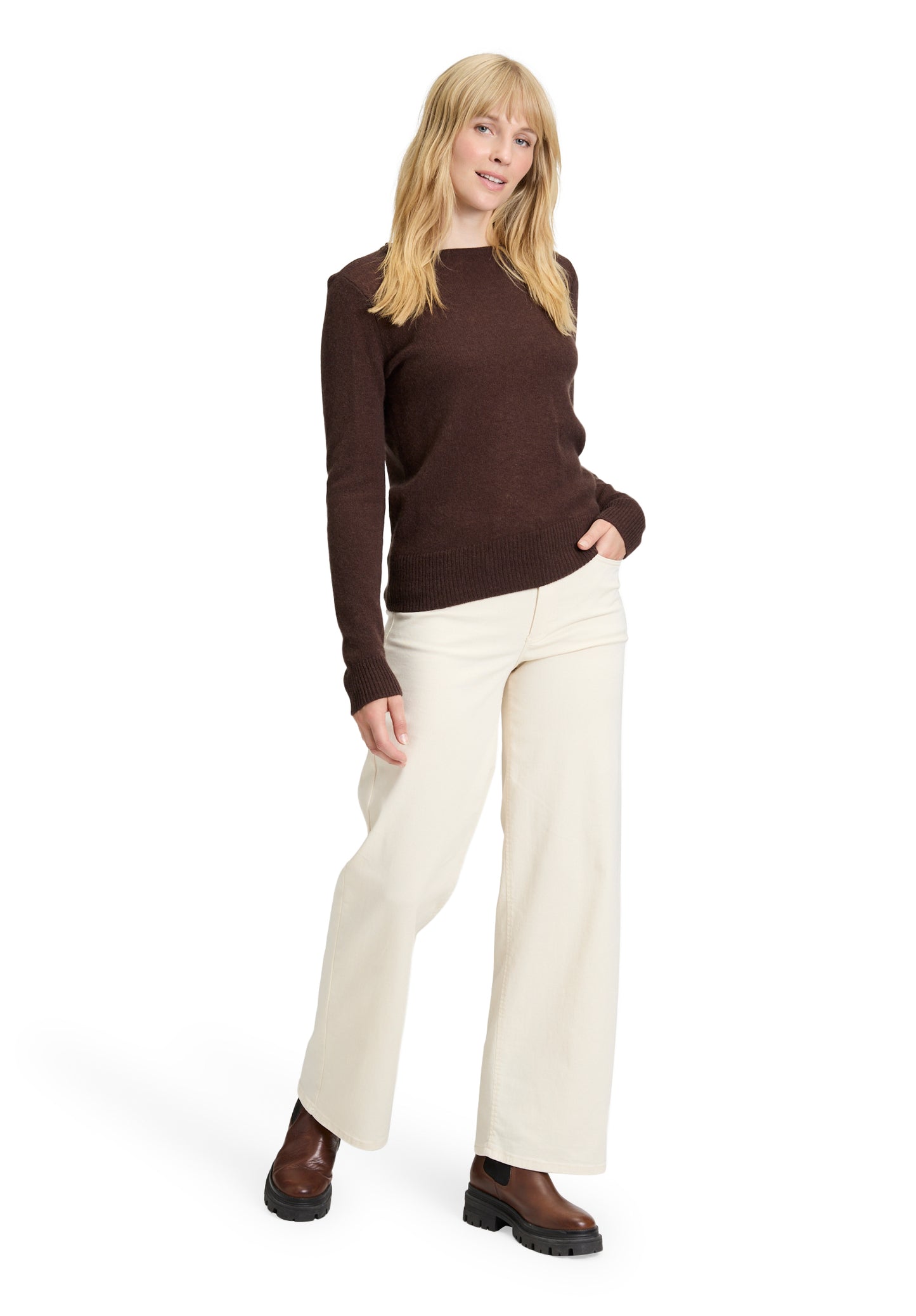 Strickpullover Kurz 1/1 Arm Light Maroon Bild 5