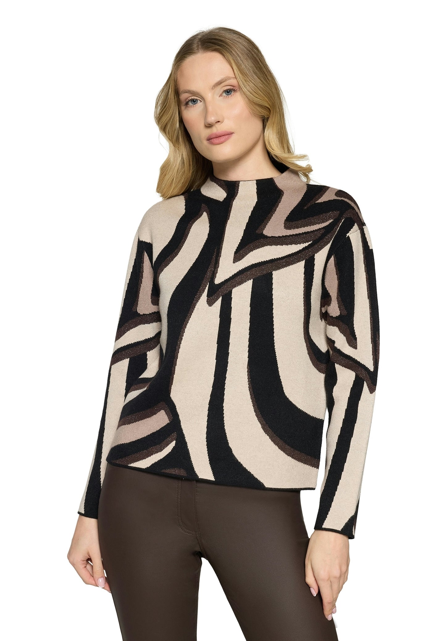 Strickpullover Kurz 1/1 Arm Beige/Taupe Bild 3